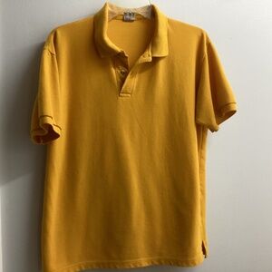 Yellow orange collared Polo shirt (Large) Short sleeved 100 % Cotton